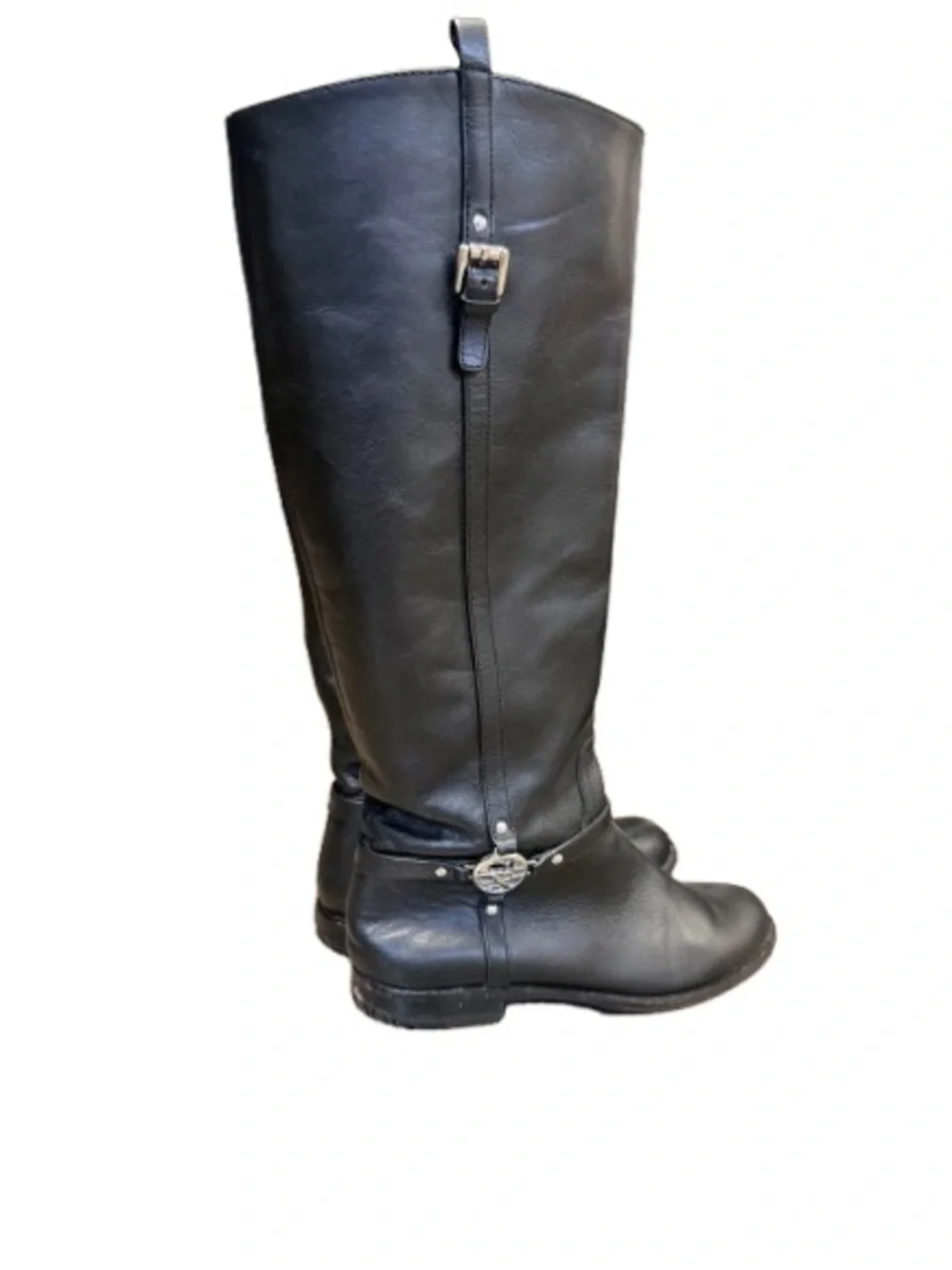 Coach Mulan Extended Calf Black Leather Knee-High Riding Boots Zip Women’s 6B